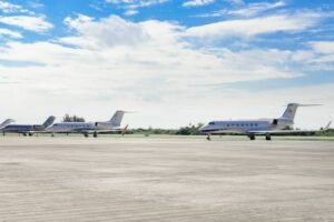 Three Parked Airplanes